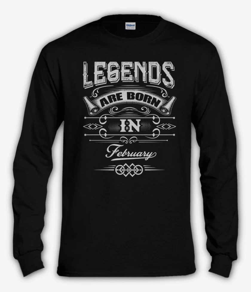 Polera manga larga Legend are born in february