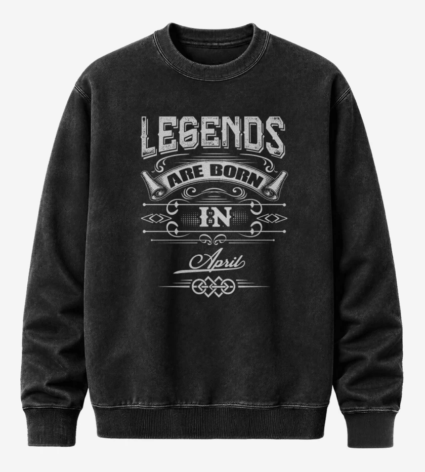 Poleron Polo Acid Wash Negro de Legends are born in april