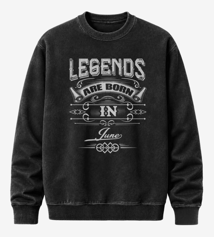 Poleron Polo Acid Wash Negro de Legends are born in june