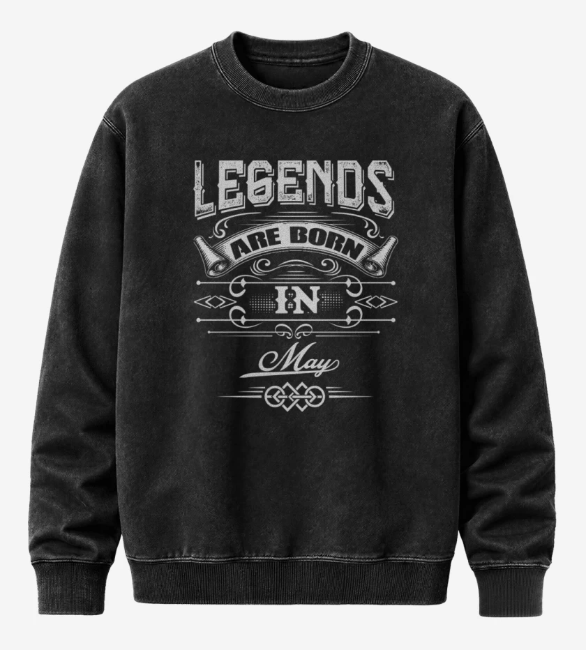Poleron Polo Acid Wash Negro de Legends are born in may