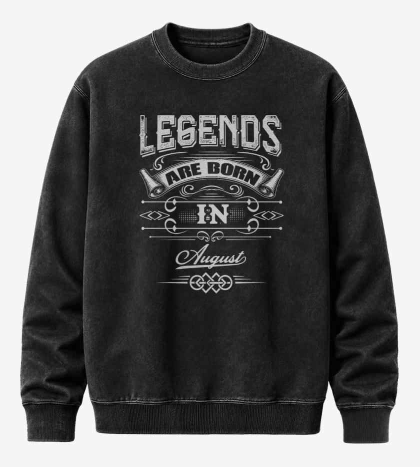 Poleron Polo Acid Wash Negro de Legends are born in august