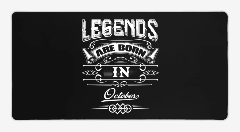 Mouse pad Gamer Negro de Legends are born in october