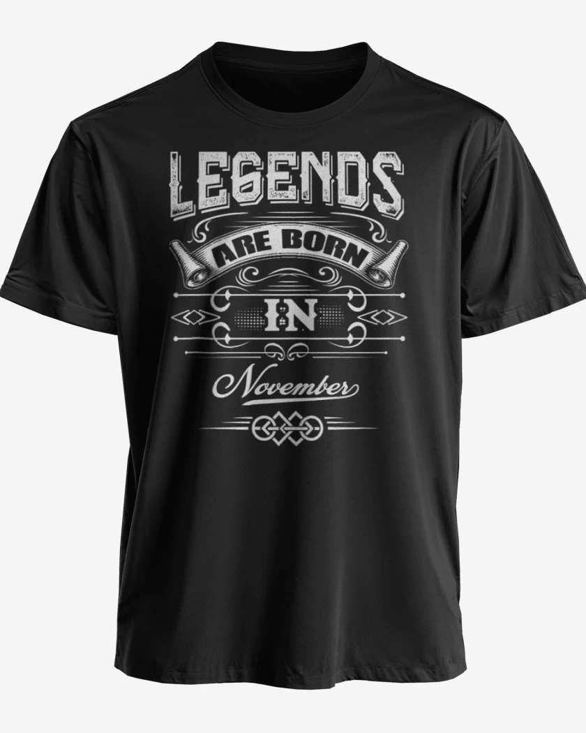 Polera premium Negro de Legends are born in november