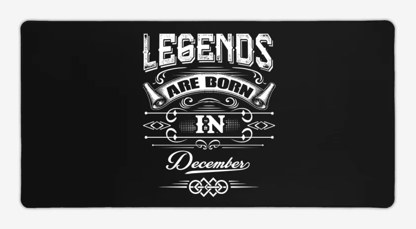 Mouse pad Gamer Negro de Legends are born in december