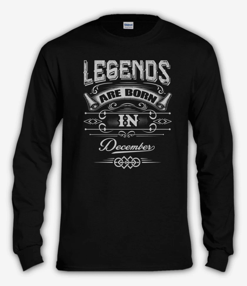 Polera manga larga Legends are born in december