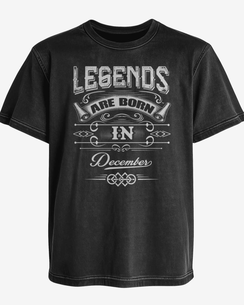 Polera desgastada Negro de Legends are born in december
