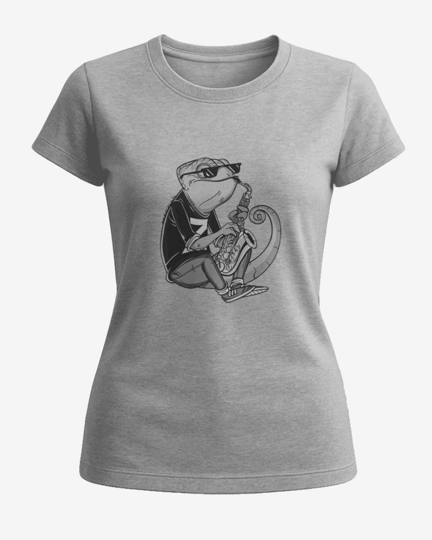 Polera de Mujer Gris Melange de Camaleon