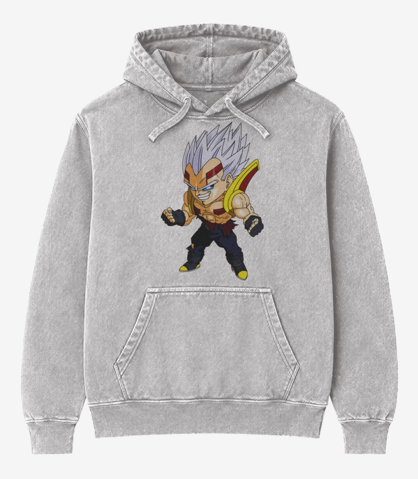 Poleron Canguro Acid Wash Gris Melange de Baby