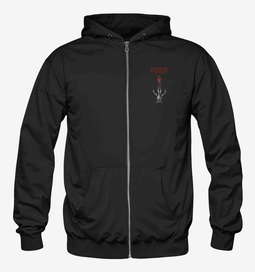 Poleron Canguro con cierre Negro de Stranger Things 7