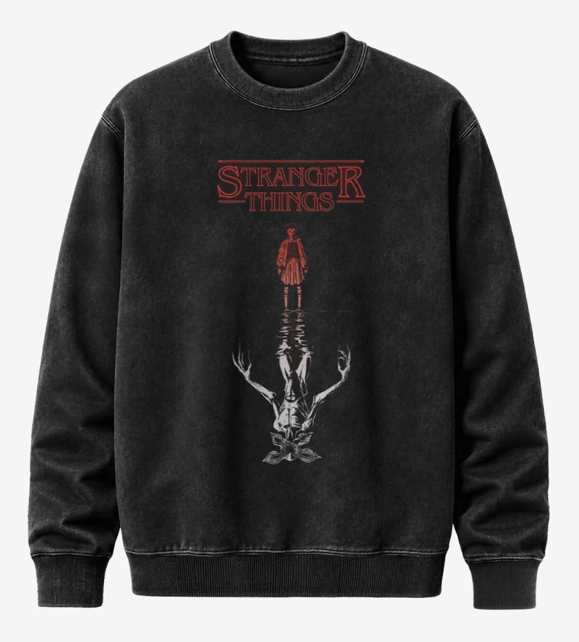 Poleron Polo Acid Wash Negro de Stranger Things 7