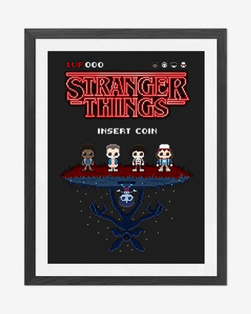 Cuadro decorativo Stranger things 8 bits
