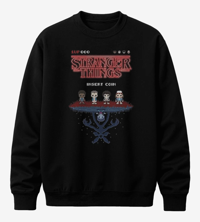 Poleron polo Stranger things 8 bits