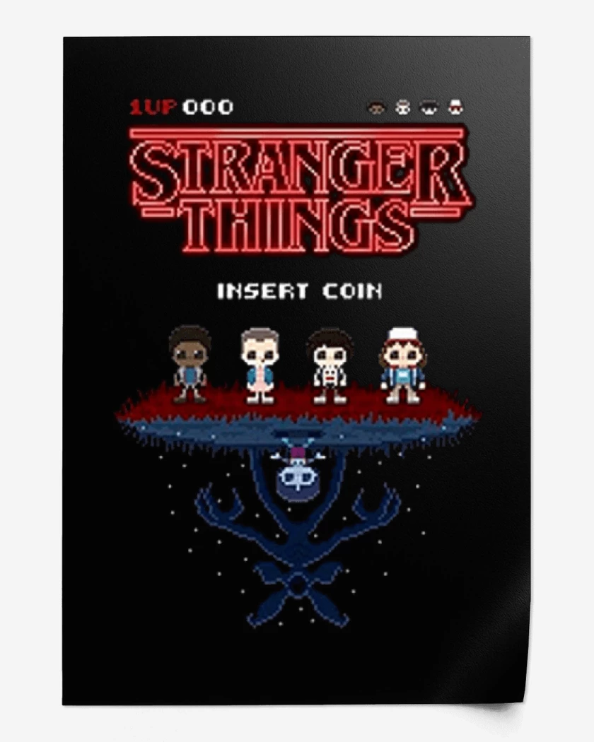 Print Negro de Stranger things 8 bits