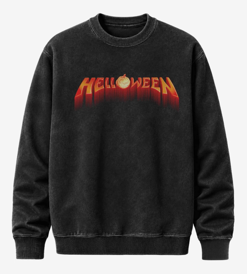 Poleron Polo Acid Wash Negro de Helloween