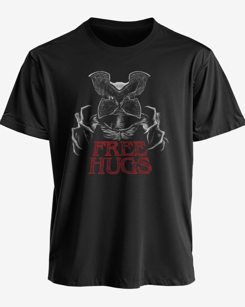Polera premium Negro de Free hugs