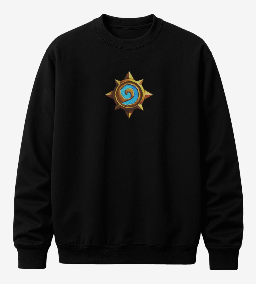Poleron polo Negro de Pecho heartstone