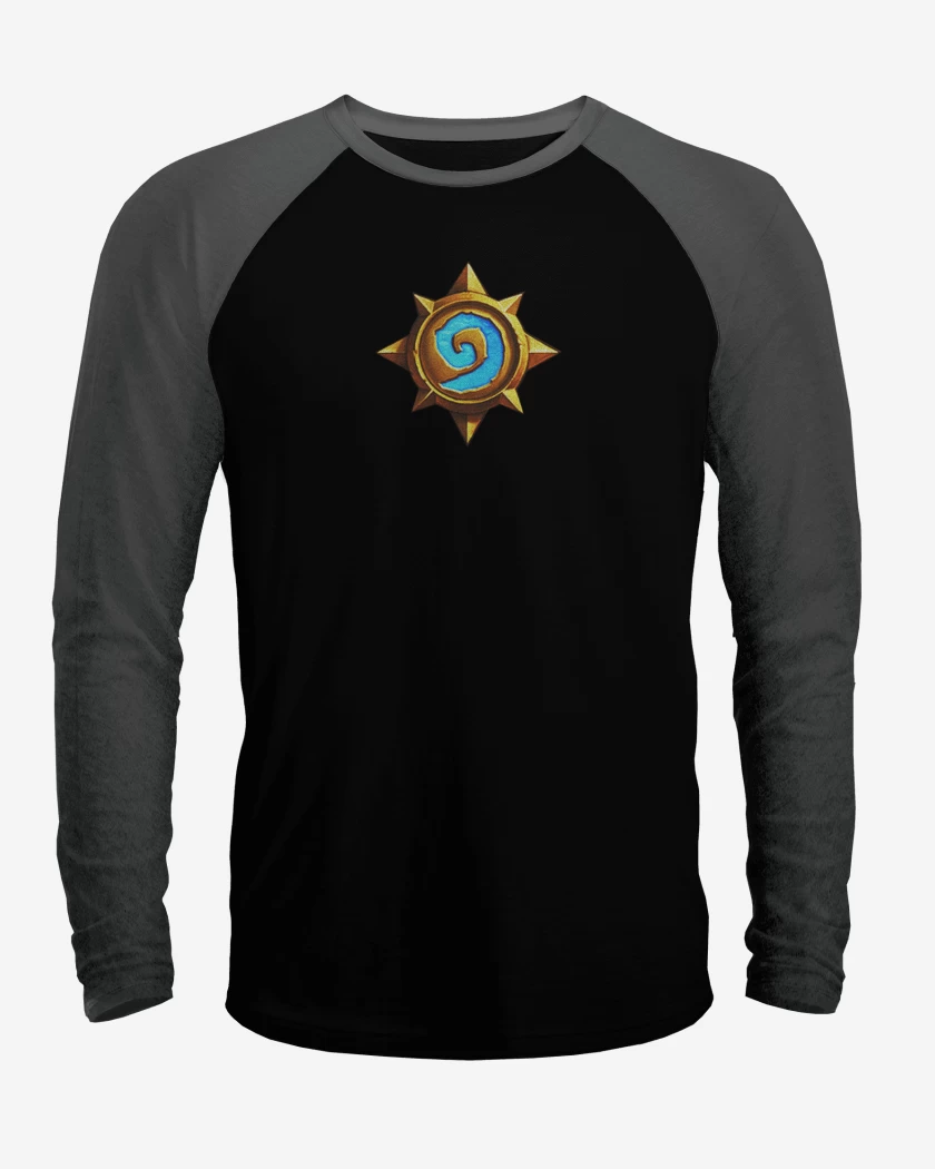 Polera Raglan Negro / Negro Heather de Pecho heartstone