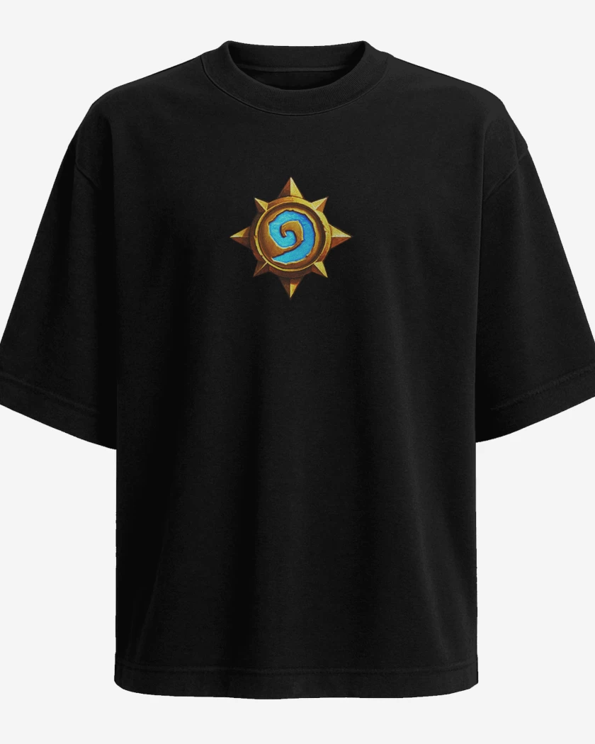 Polera Oversize Negro de Pecho heartstone