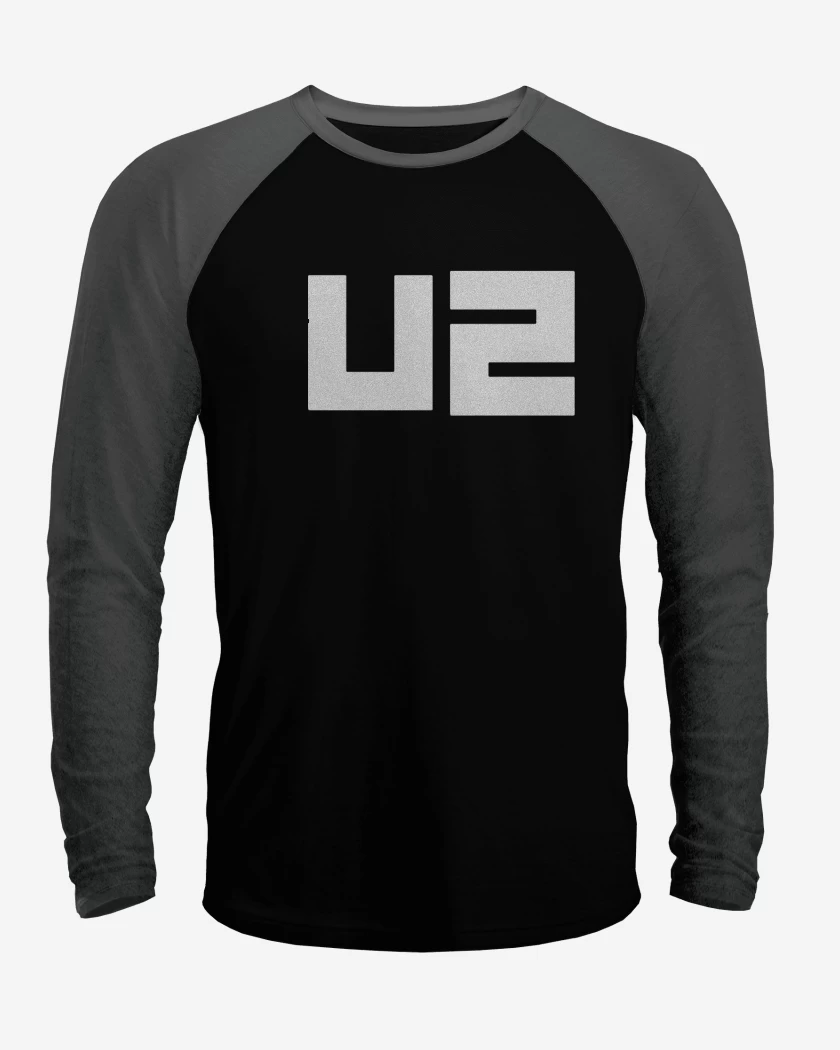 Polera Raglan Negro / Negro Heather de u2