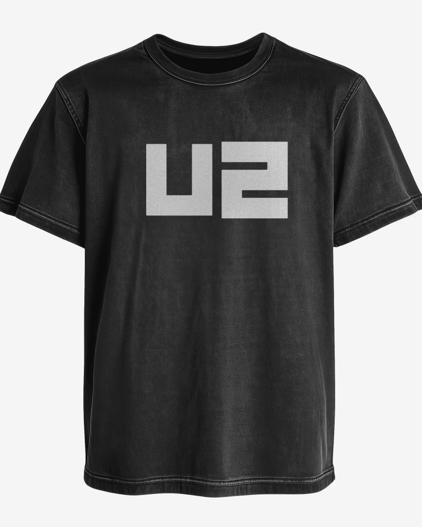 Polera desgastada Negro de u2