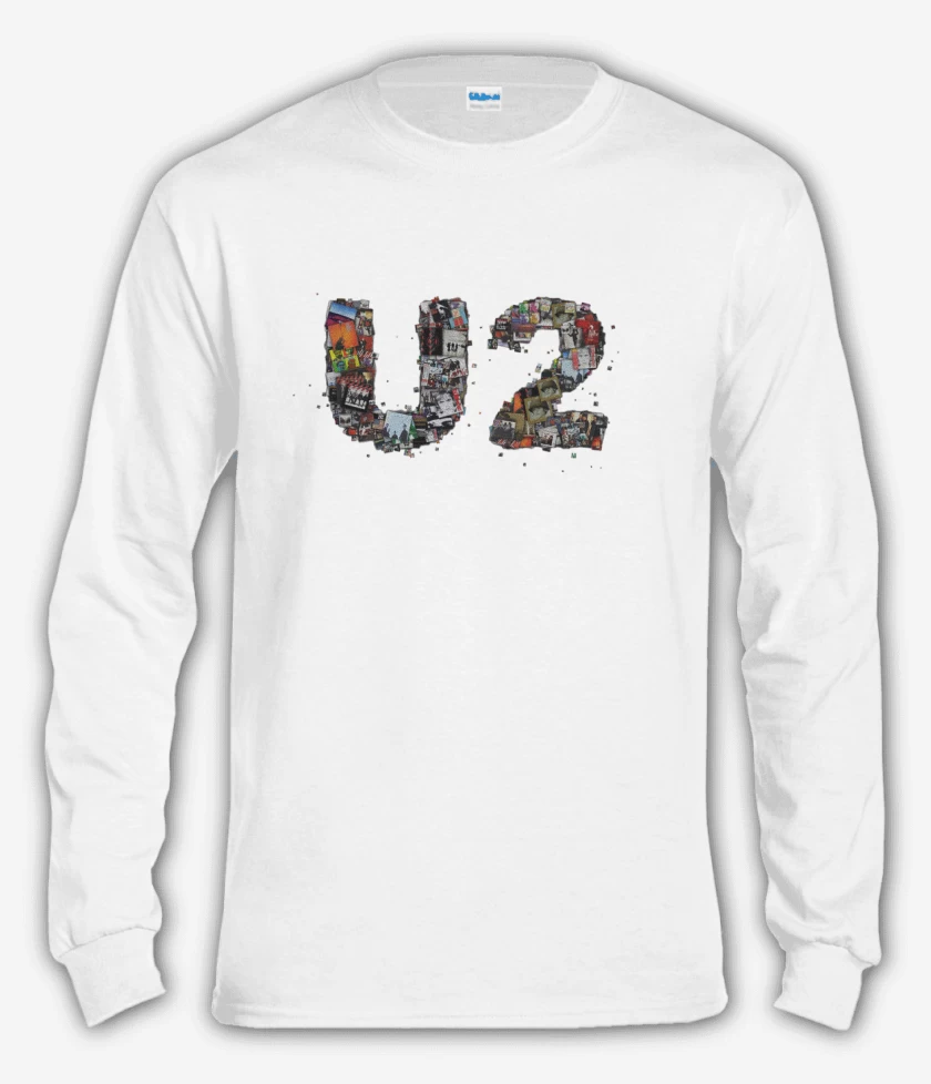 Polera manga larga Blanco de u2 full color