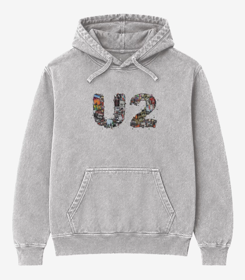 Poleron Canguro Acid Wash Gris Melange de u2 full color