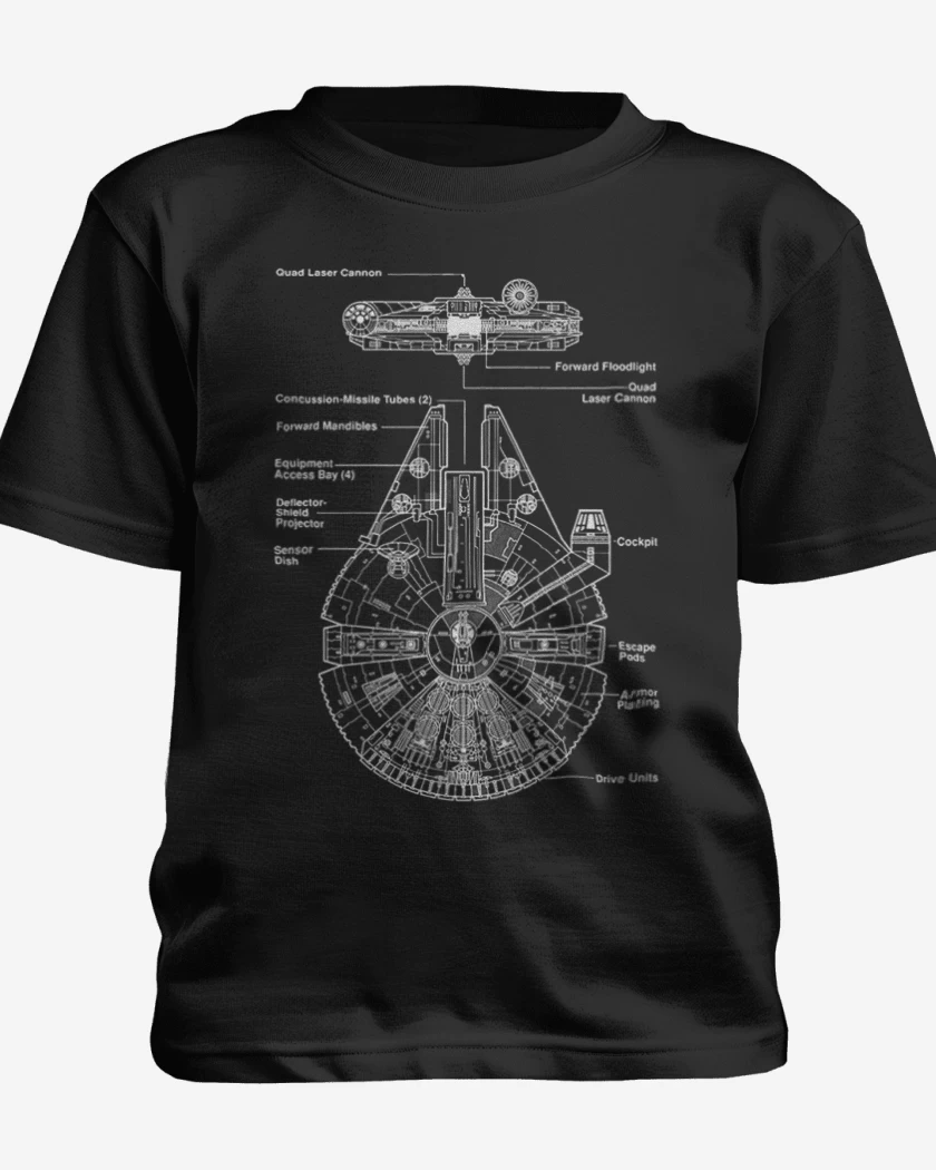 Polera de niño Negro de Halcon milenario