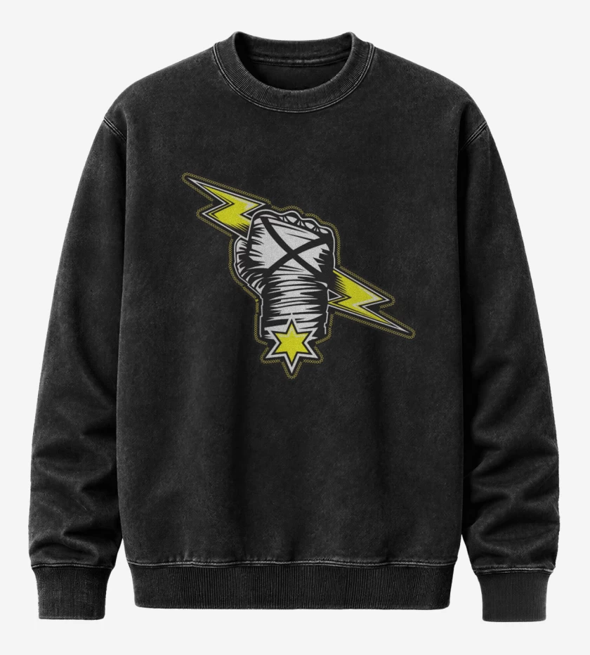 Poleron Polo Acid Wash Negro de cm punk