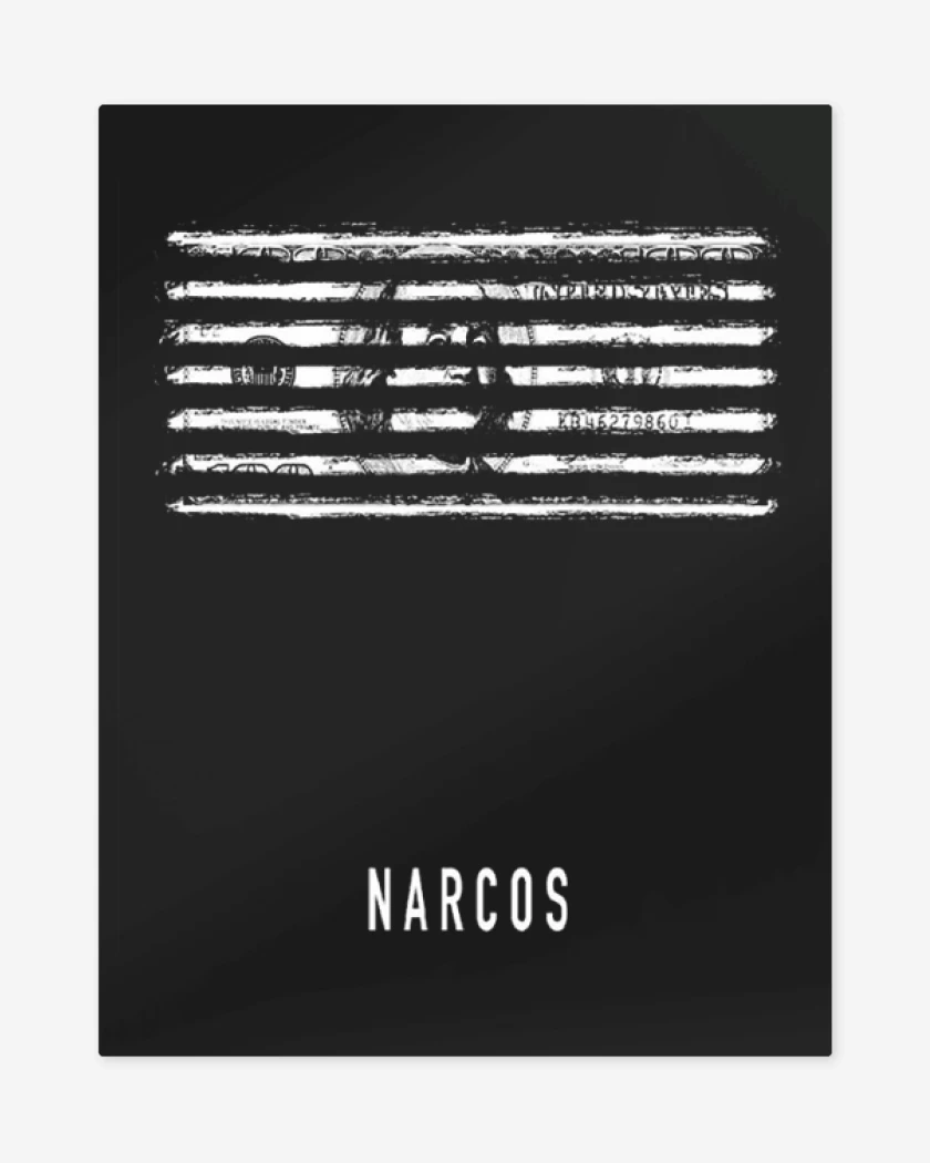 Print metalico Negro de Narcos