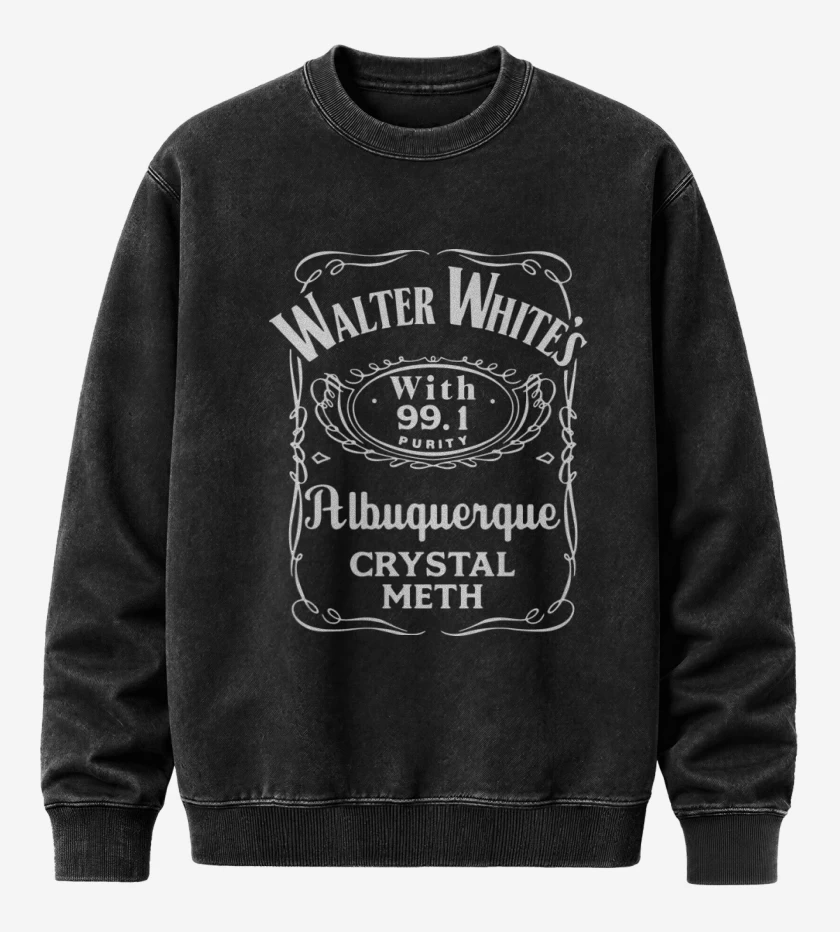 Poleron Polo Acid Wash Negro de Breaking bad daniels