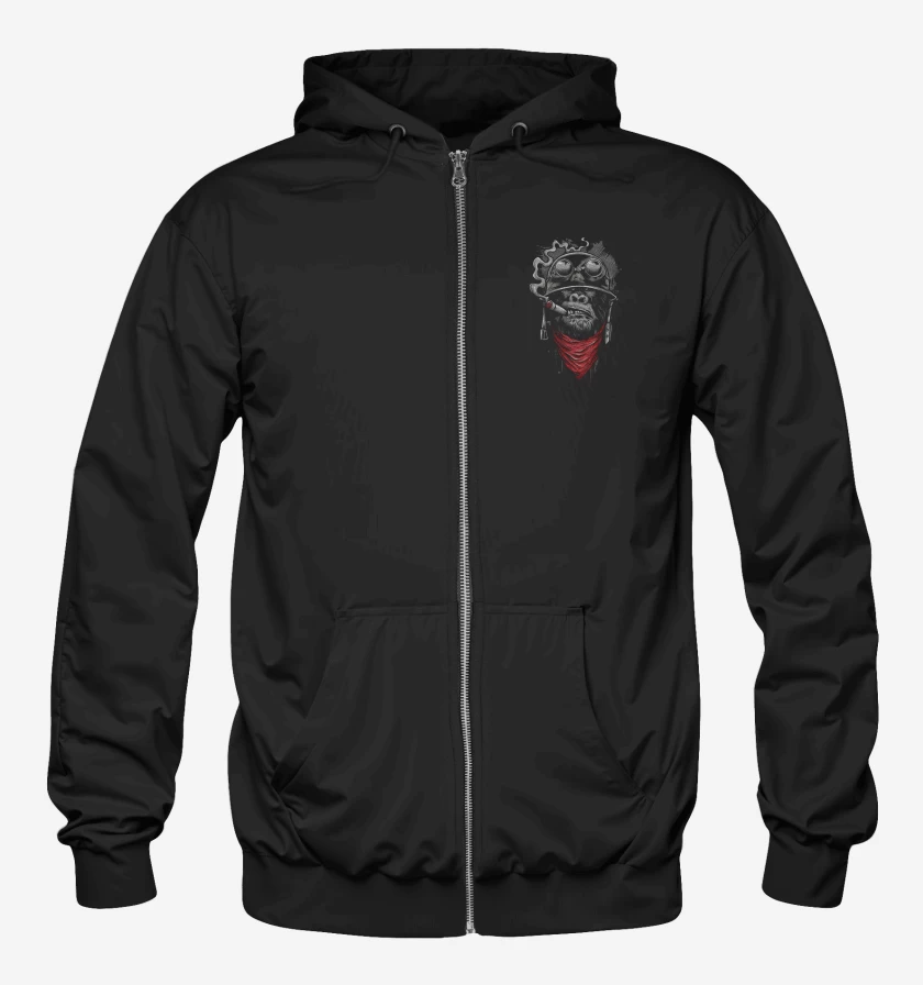 Poleron Canguro con cierre Negro de Le gorila