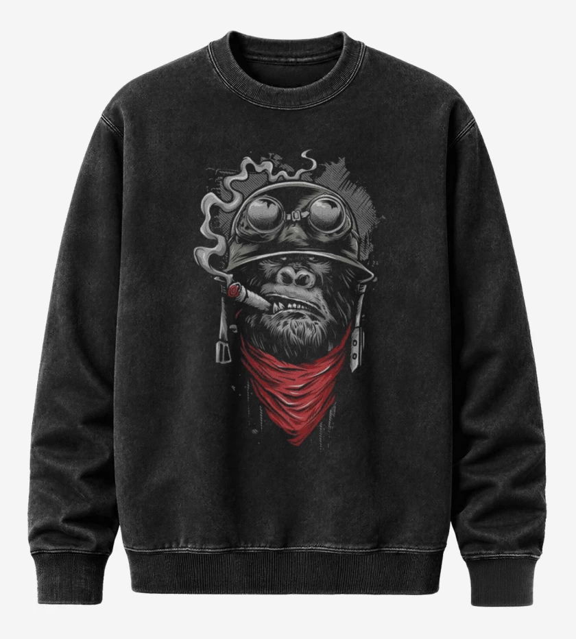 Poleron Polo Acid Wash Negro de Le gorila