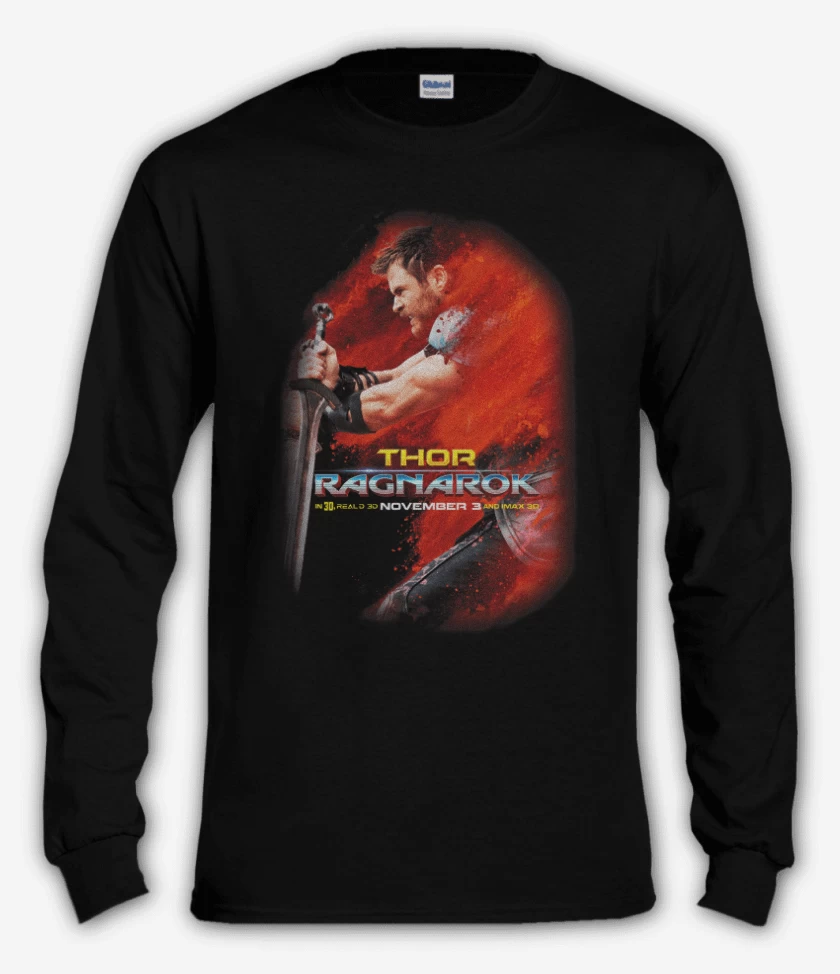 Polera manga larga Negro de Thor ragnarok