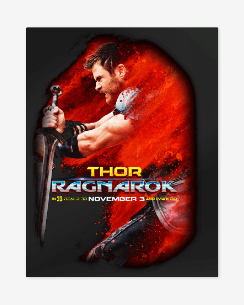 Print metalico Negro de Thor ragnarok