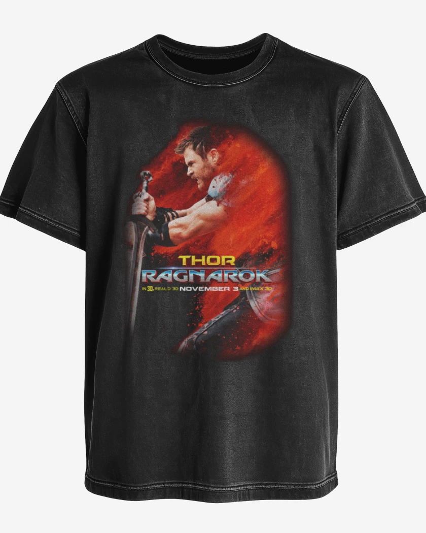 Polera desgastada Negro de Thor ragnarok