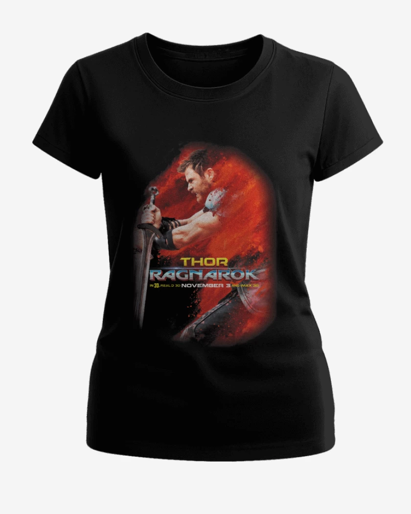Polera de Mujer Negro de Thor ragnarok