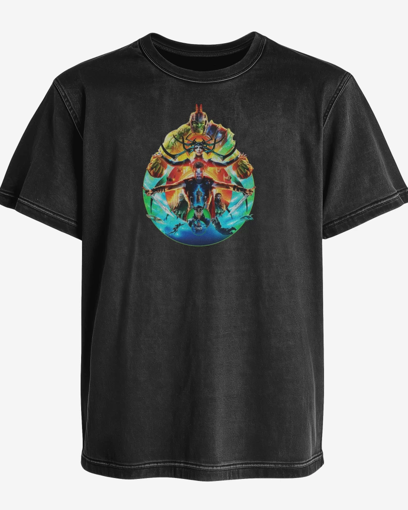 Polera desgastada Negro de Thor ragnarok 2