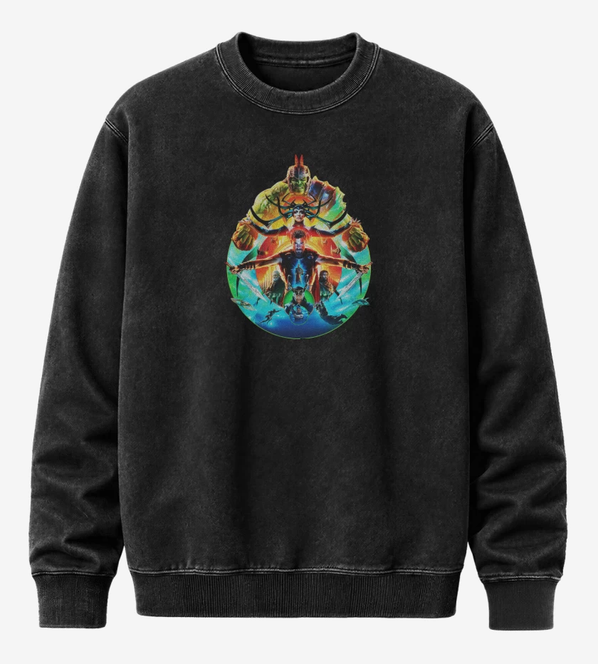 Poleron Polo Acid Wash Negro de Thor ragnarok 2