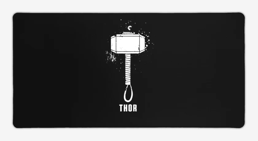 Mouse pad Gamer Negro de Martillo de thor