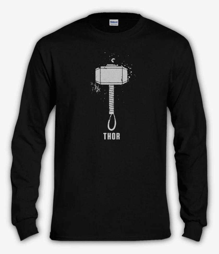Polera manga larga Negro de Martillo de thor
