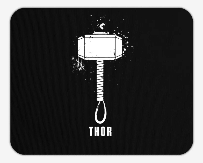 Mousepad Negro de Martillo de thor
