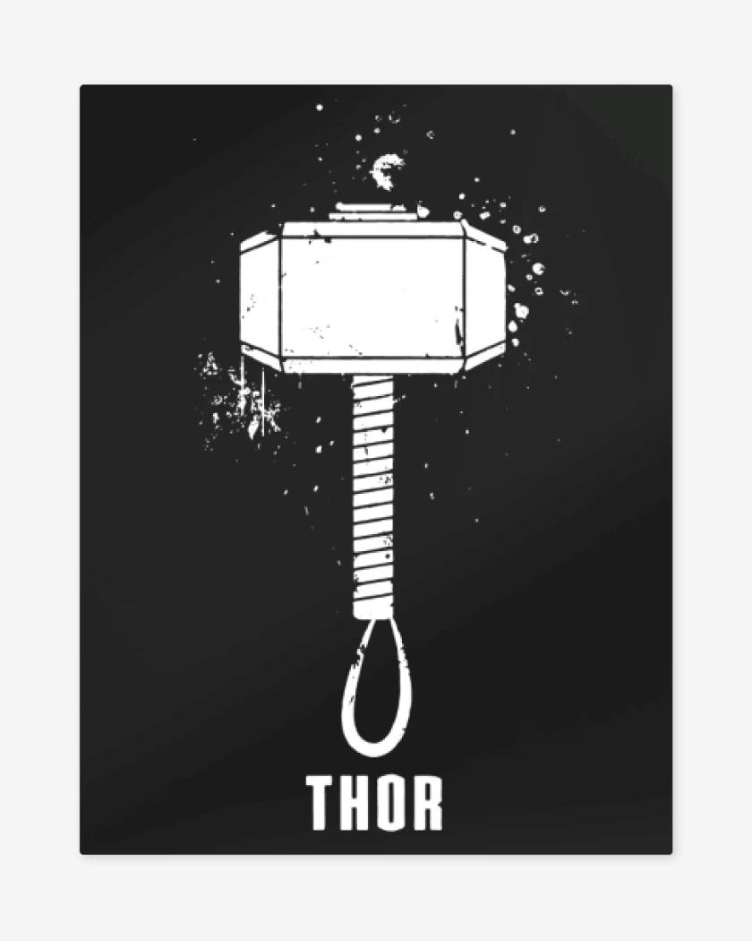 Print metalico Negro de Martillo de thor