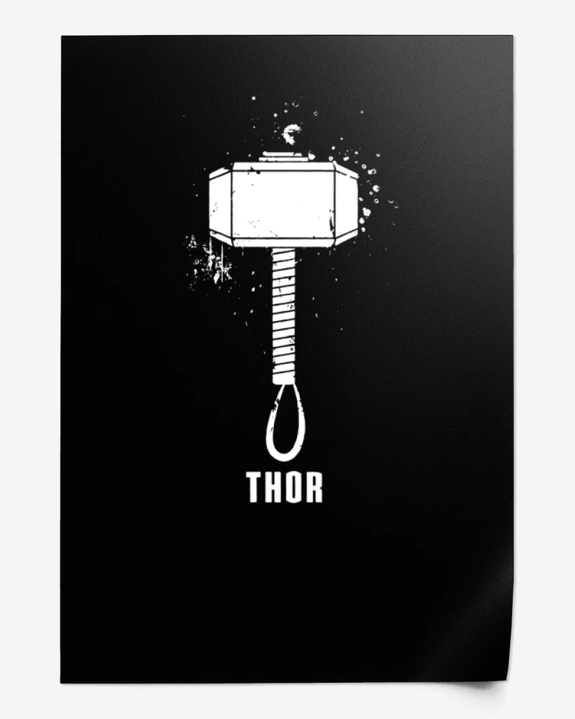 Print Negro de Martillo de thor
