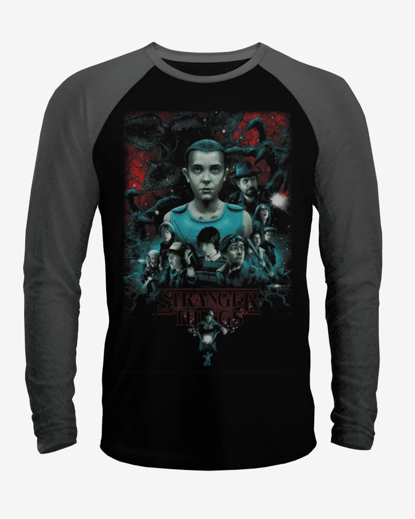 Polera Raglan Negro / Negro Heather de St