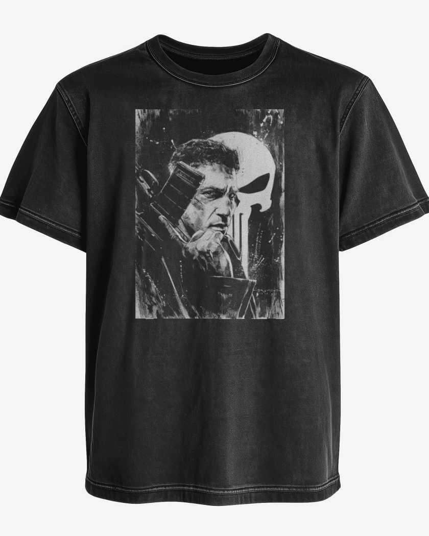 Polera desgastada Negro de El que castiga the rial 