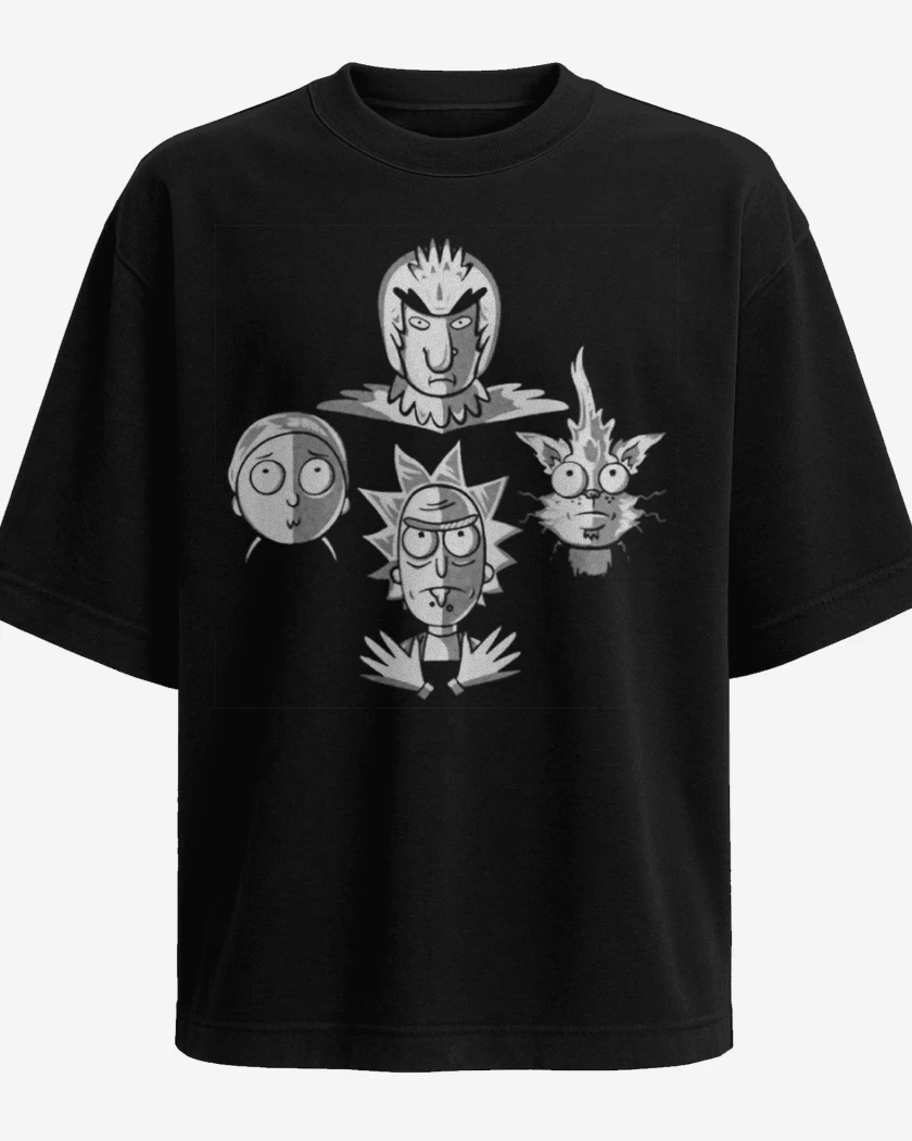 Polera Oversize Negro de Rick and Rhapsody