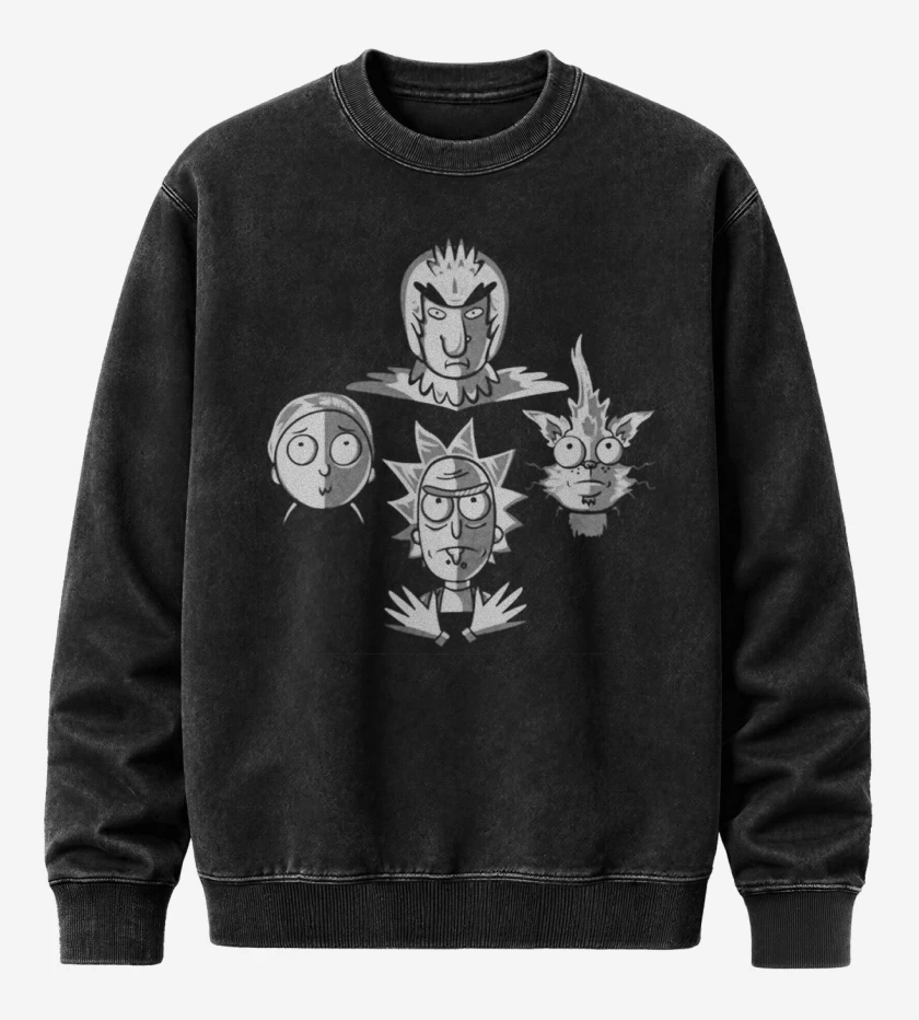 Poleron Polo Acid Wash Negro de Rick and Rhapsody