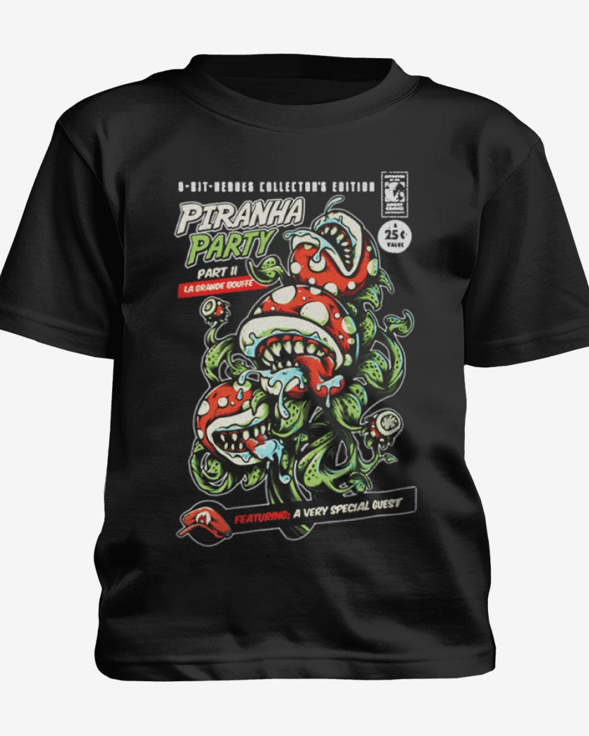 Polera de niño Negro de Piranha Party
