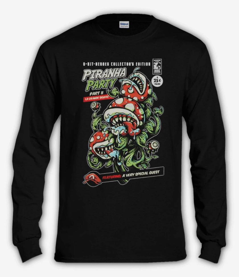 Polera manga larga Piranha Party