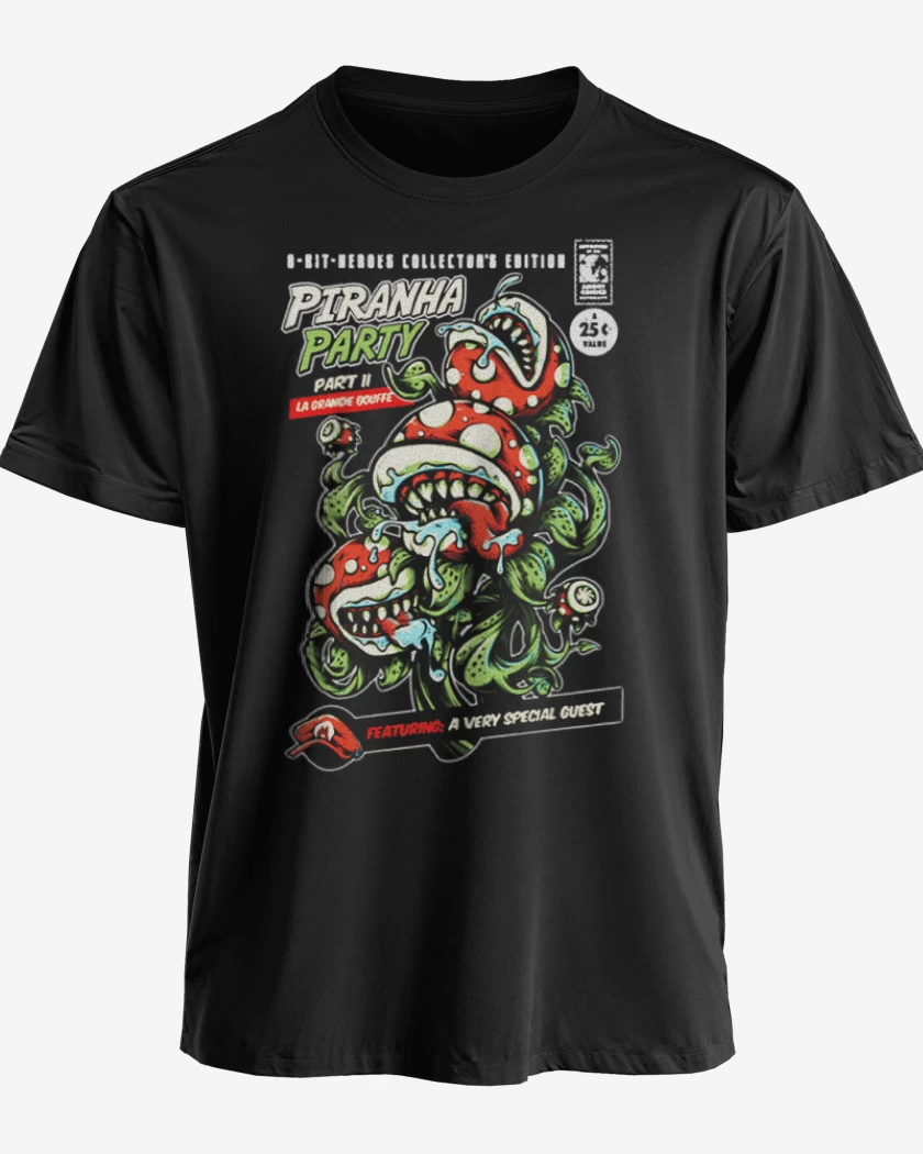 Polera premium Negro de Piranha Party